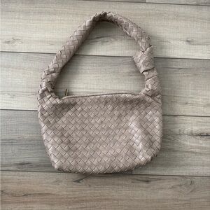 Brown Faux Leather Shoulder Purse